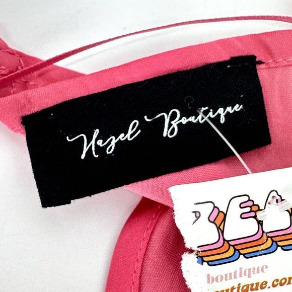 Hazel Boutique Womens‎ Pink Asymmetrical Crop Top Size Medium - Picture 5 of 9